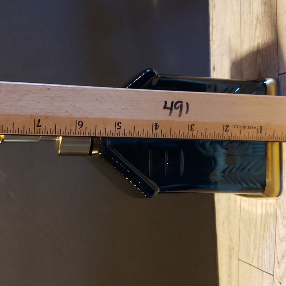 Threshold Blue Glass House Soap Dispenser with Gold Trim - New - Picture 6 of 11